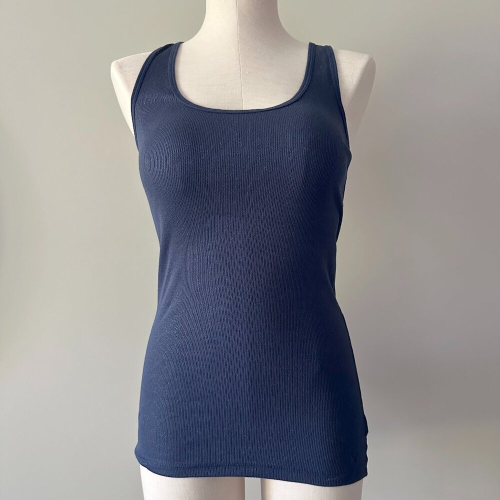 American Eagle Outfitters Navy Blue Boyfriend Tank Top Womens Size M Sparkled